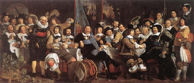 HELST, Bartholomeus van der Celebration of the Peace of Mnster, 1648, at the Crossbowmen s Headquarters France oil painting art